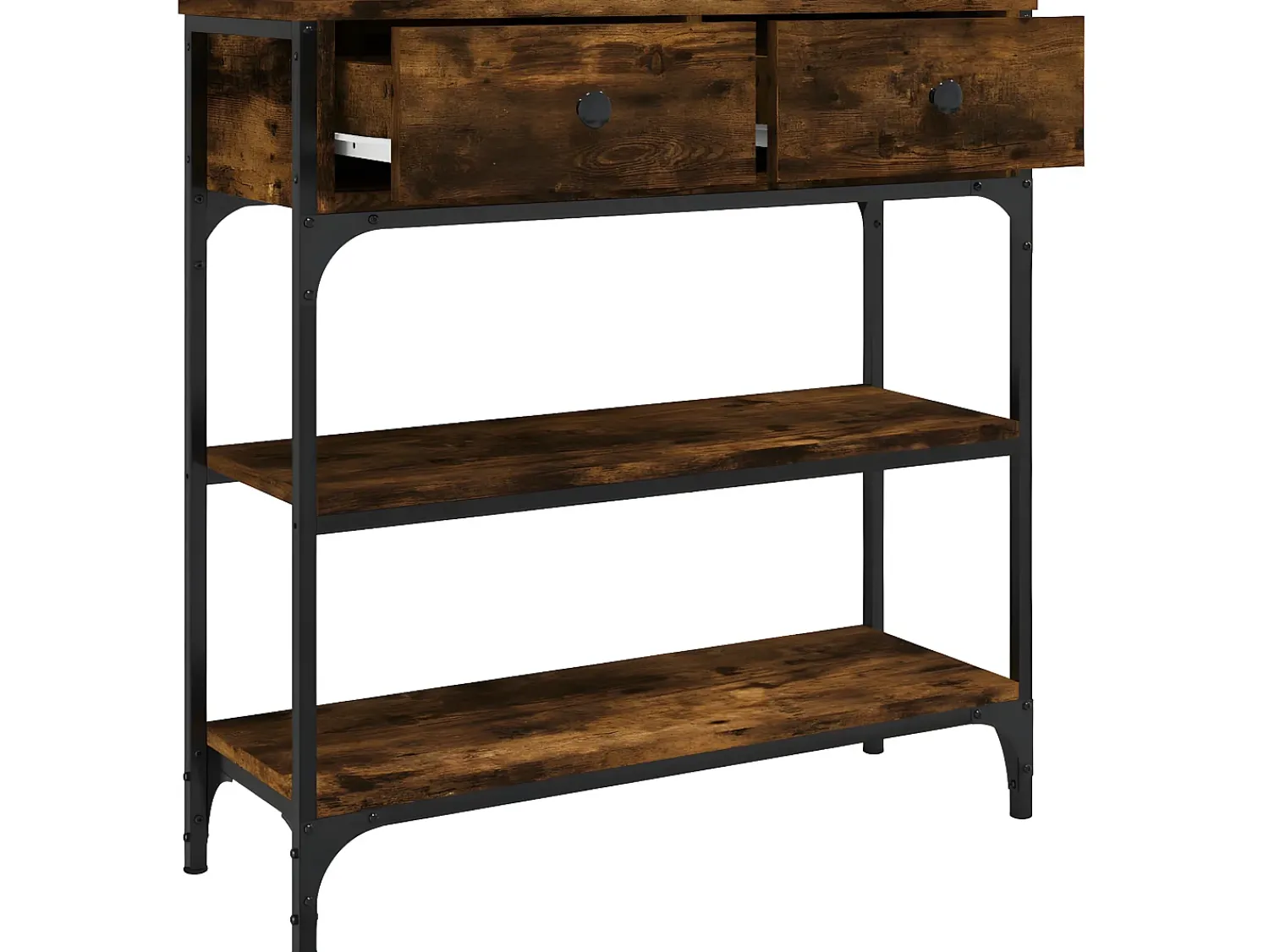 Mesa consola 72,5x25x75 cm derivados de madeira carvalho fumado PT362652 Castanho