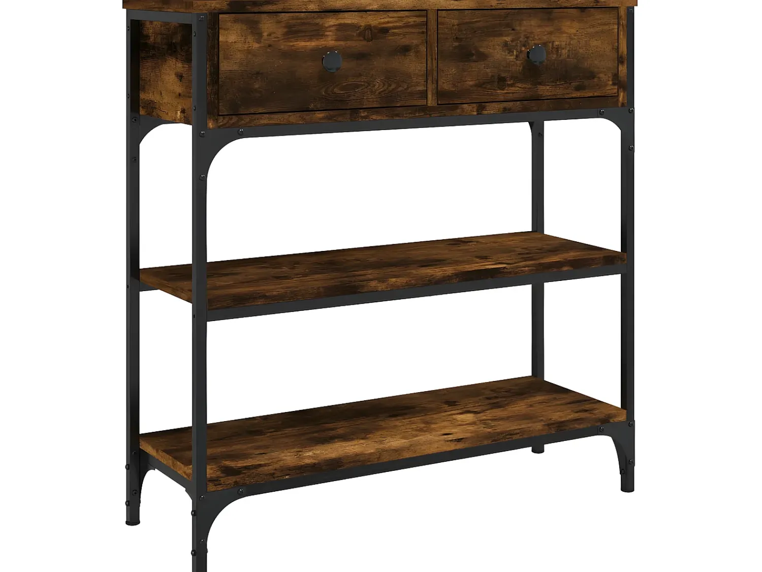 Mesa consola 72,5x25x75 cm derivados de madeira carvalho fumado PT362652 Castanho