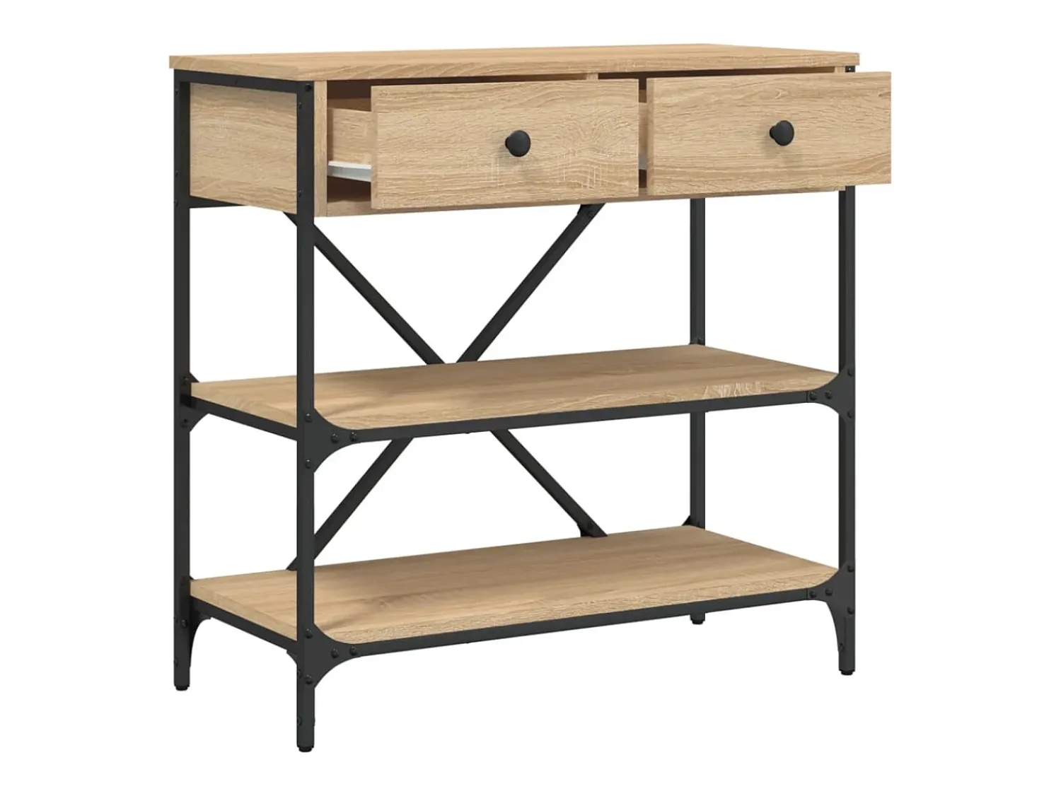 Consola|vidaxl Mesa consola 75x34,5x75 cm derivados de madeira carvalho sonoma Castanho