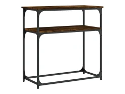 Mesa consola 75x35,5x75 cm derivados de madeira carvalho fumado PT540338^ Consola