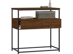 Consola* Mesa consola 75x40x75 cm derivados de madeira carvalho PT941859 Castanho