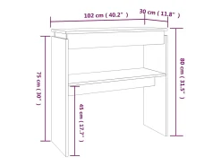 Consola*vidaxl Mesa consola 102x30x80 cm derivados de madeira sonoma Cinzento