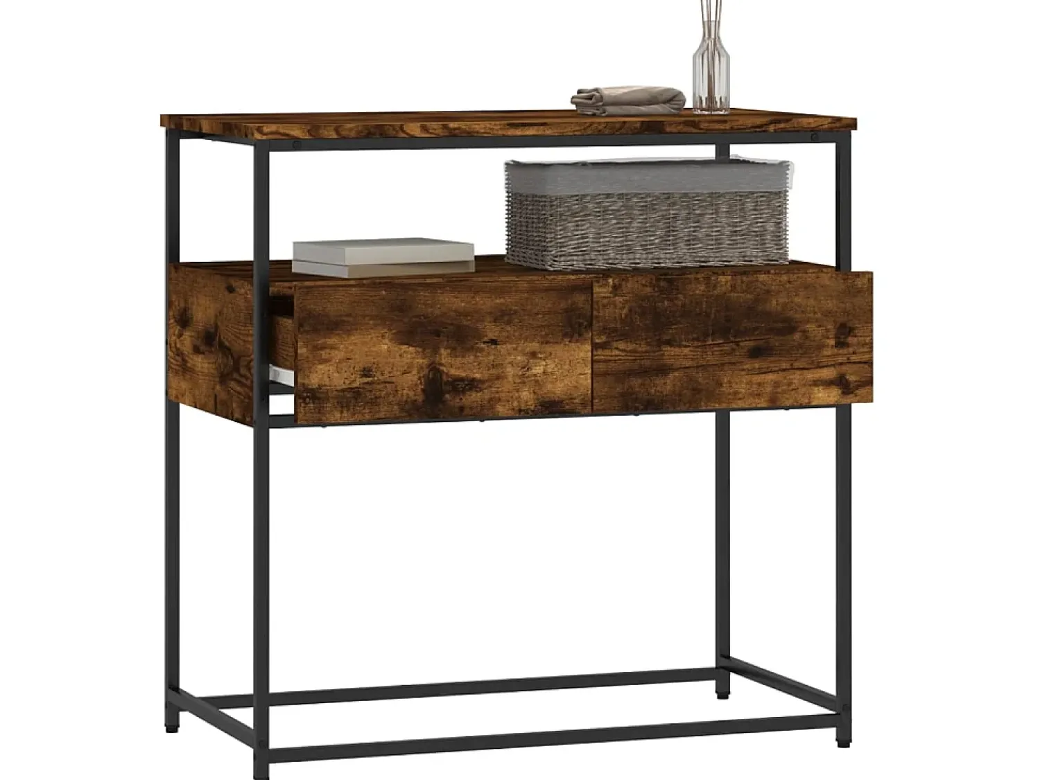 Best Mesa consola 75x40x75 cm derivados de madeira carvalho fumado PT160617 Castanho
