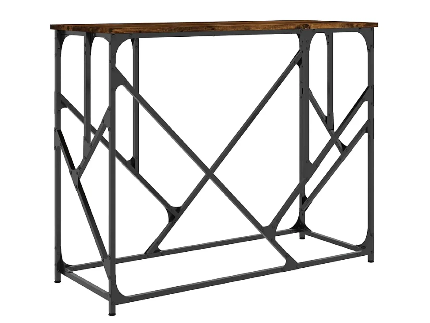 New Mesa consola 100x40x80 cm derivados de madeira carvalho fumado PT114543 Castanho