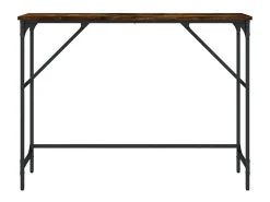 Consola| Mesa consola 100x32x75 cm derivados de madeira carvalho fumado PT507988 Castanho