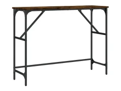 Consola| Mesa consola 100x32x75 cm derivados de madeira carvalho fumado PT507988 Castanho