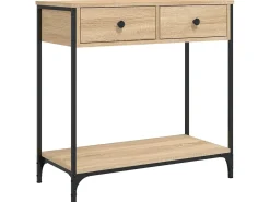 Consola* Mesa consola 75x34,5x75 cm derivados de madeira carvalho sonoma PT755387 Castanho