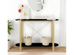 New Mesa consola 110x38x75 cm derivados de madeira PT171757 Preto
