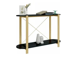 New Mesa consola 110x38x75 cm derivados de madeira PT171757 Preto