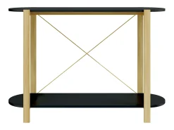 New Mesa consola 110x38x75 cm derivados de madeira PT171757 Preto