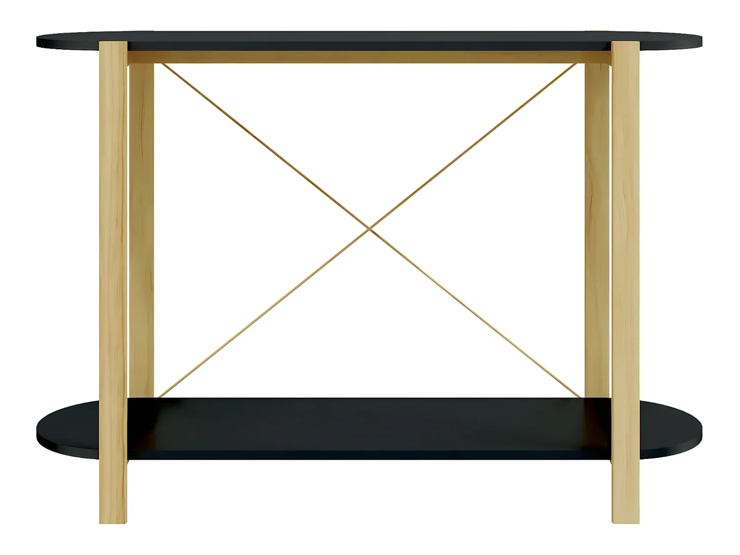 New Mesa consola 110x38x75 cm derivados de madeira PT171757 Preto