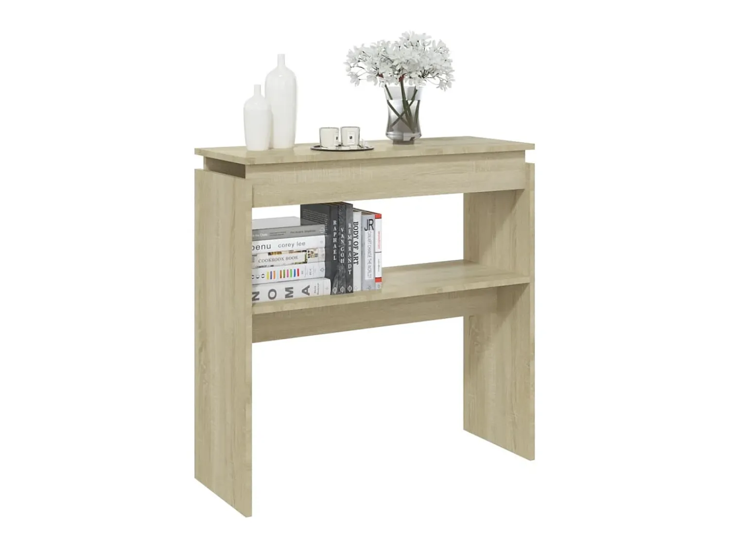 Consola| Mesa consola 80x30x80 cm derivados de madeira carvalho sonoma PT149528 Castanho