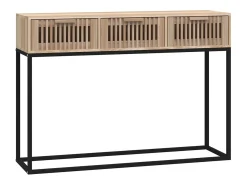 Consola| Mesa consola 105x30x75 cm derivados de madeira e ferro PT137692 Castanho