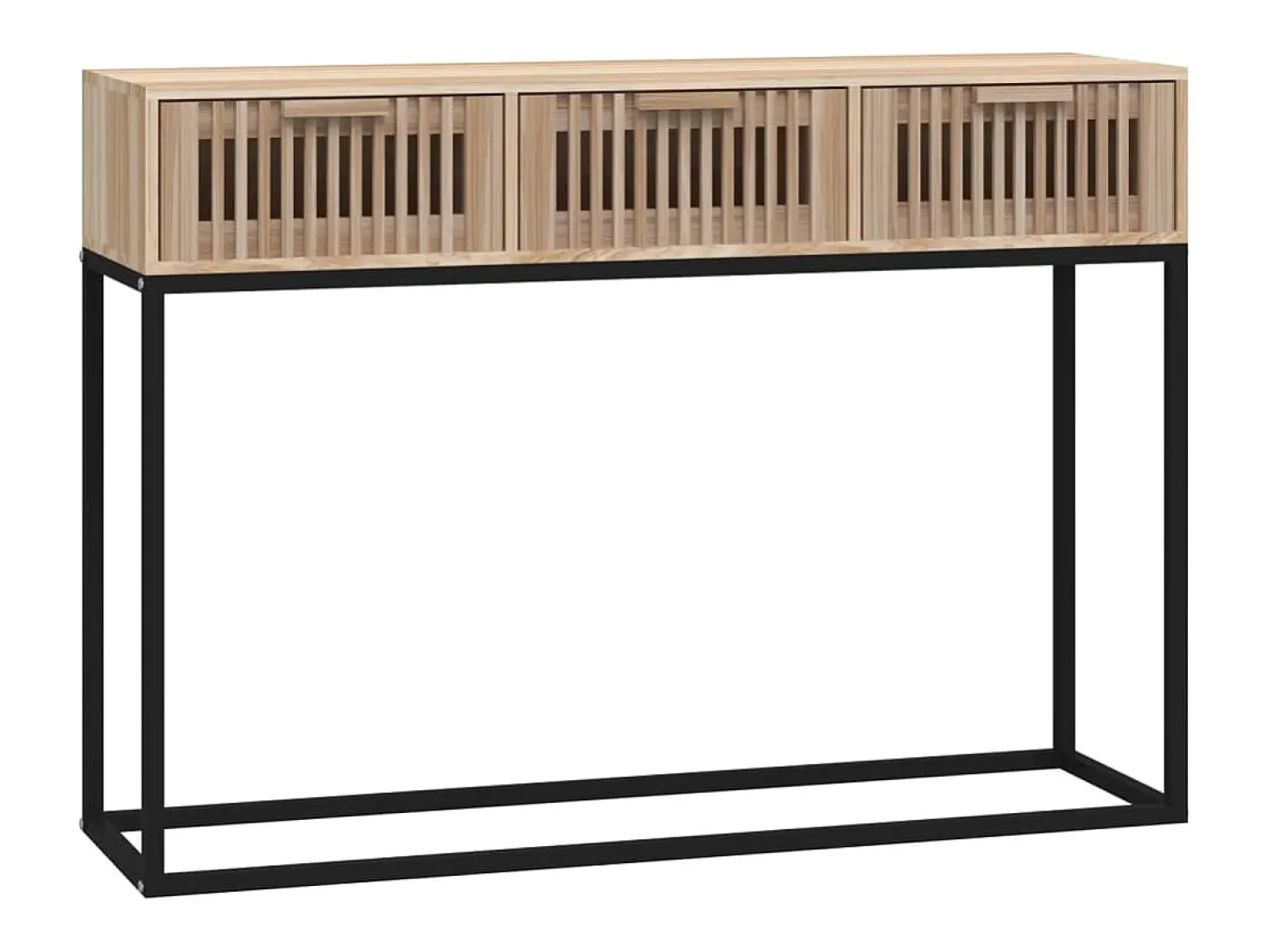 Consola| Mesa consola 105x30x75 cm derivados de madeira e ferro PT137692 Castanho