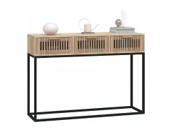 Consola| Mesa consola 105x30x75 cm derivados de madeira e ferro PT137692 Castanho