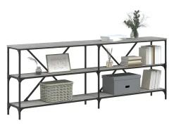 Consola| Mesa consola 200x30x75 cm derivados madeira/ferro cinza sonoma PT419543 Cinzento
