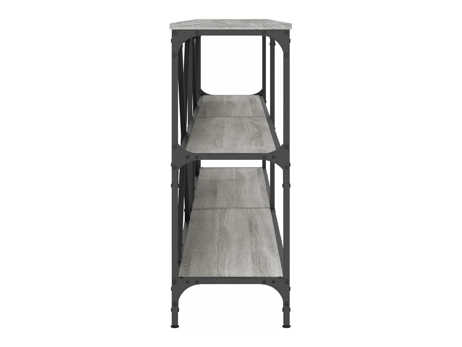 Consola| Mesa consola 200x30x75 cm derivados madeira/ferro cinza sonoma PT419543 Cinzento