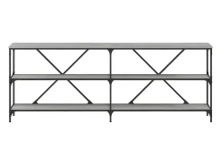 Consola| Mesa consola 200x30x75 cm derivados madeira/ferro cinza sonoma PT419543 Cinzento