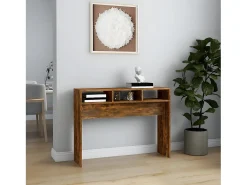 Consola| Mesa consola 105x30x80 cm derivados de madeira carvalho fumado PT985189 Castanho