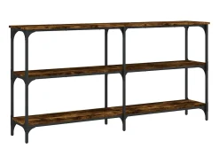 Consola* Mesa consola 150x29x75 cm derivados de madeira carvalho fumado PT526492 Castanho