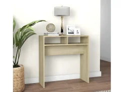 Consola| Mesa consola 78x30x80 cm derivados de madeira carvalho sonoma PT554904 Castanho