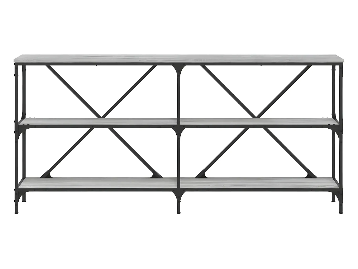 Consola* Mesa consola 160x30x75 cm derivados madeira/ferro cinza sonoma PT288259 Cinzento