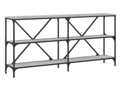 Consola* Mesa consola 160x30x75 cm derivados madeira/ferro cinza sonoma PT288259 Cinzento