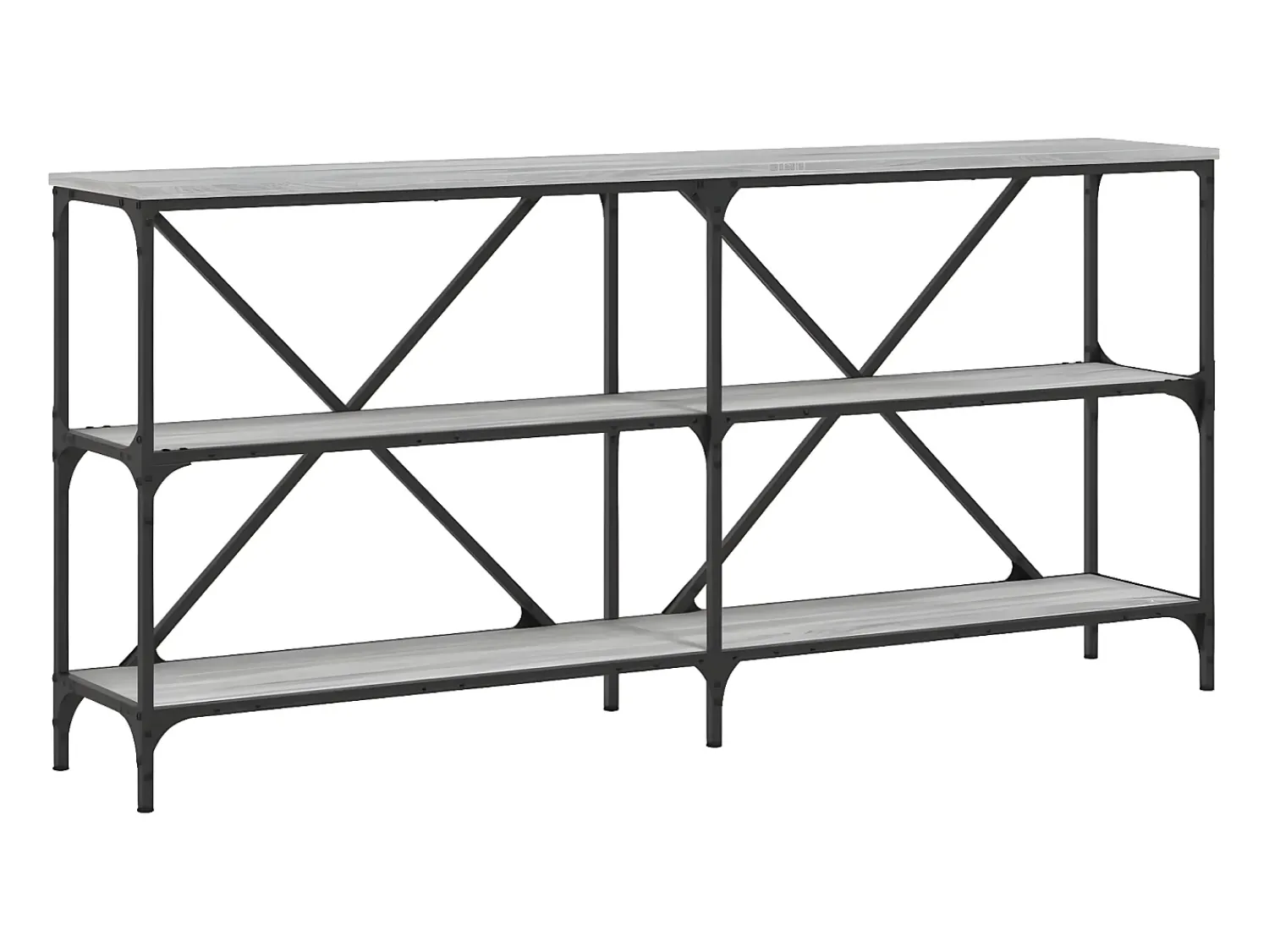 Consola* Mesa consola 160x30x75 cm derivados madeira/ferro cinza sonoma PT288259 Cinzento