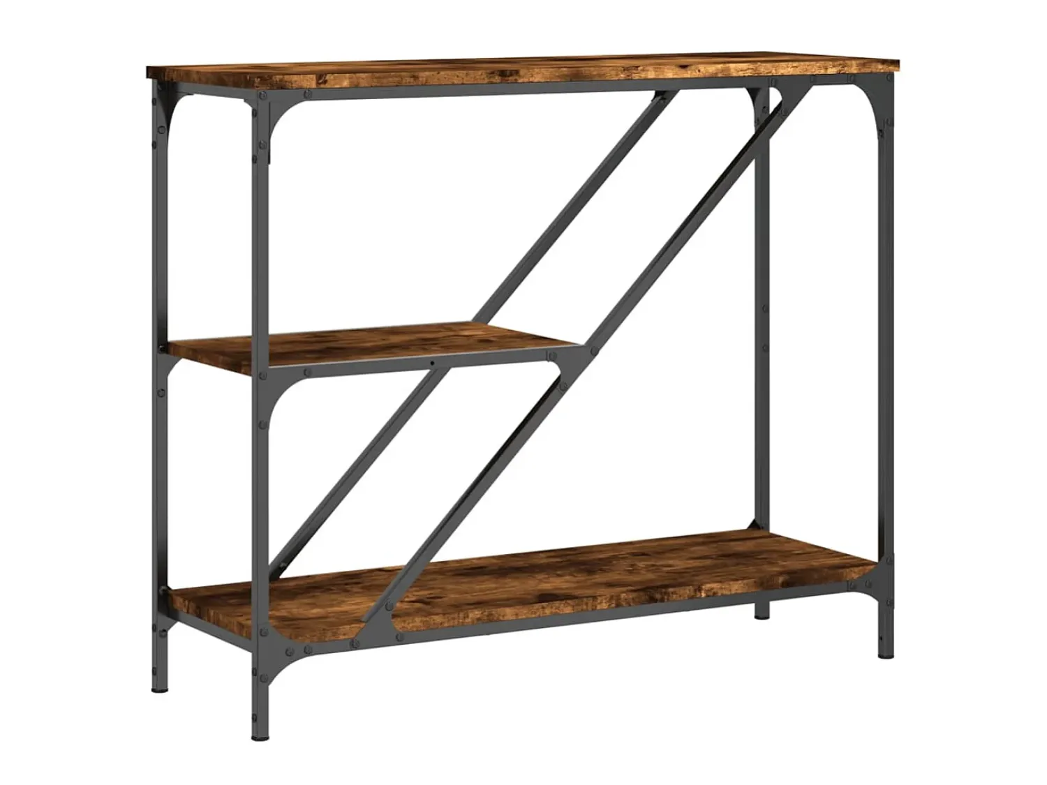 Consola* Mesa consola 88,5x30x75 cm derivados de madeira carvalho fumado PT979475 Castanho