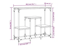 Hot vidaxl Mesa consola 89,5x28x76 cm derivados de madeira carvalho fumado Natural claro