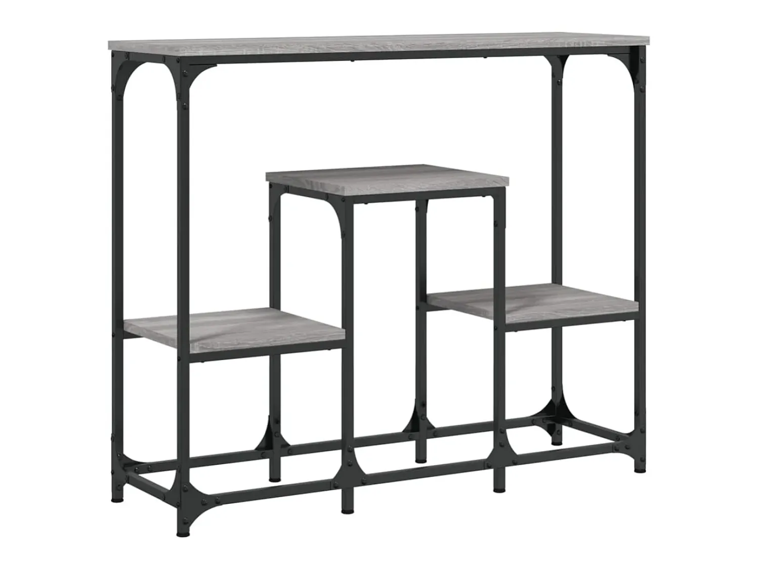 Consola| Mesa consola 89,5x28x76 cm derivados de madeira sonoma PT678095 Cinzento