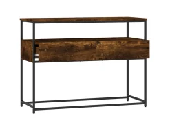Consola* Mesa consola 100x40x75 cm derivados de madeira carvalho fumado PT806515 Castanho