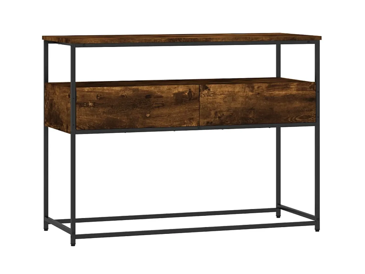 Consola* Mesa consola 100x40x75 cm derivados de madeira carvalho fumado PT806515 Castanho