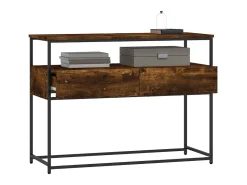 Consola* Mesa consola 100x40x75 cm derivados de madeira carvalho fumado PT806515 Castanho