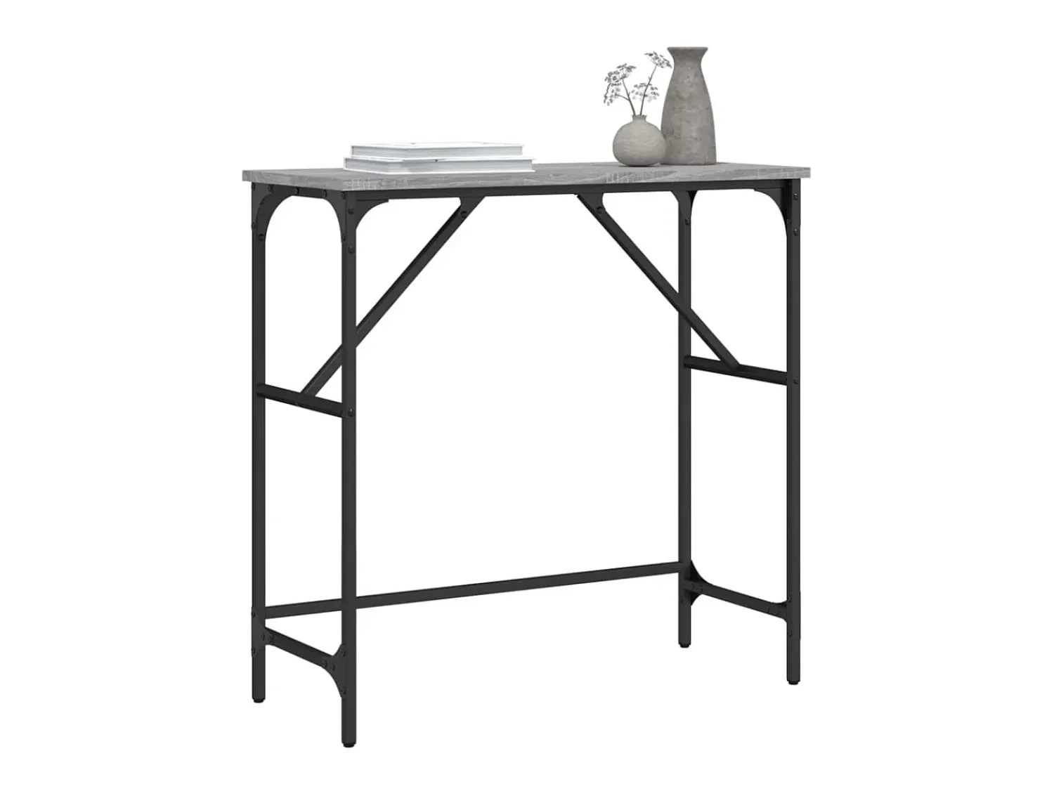 Consola| Mesa consola 75x32x75 cm derivados de madeira sonoma PT251461 Cinzento