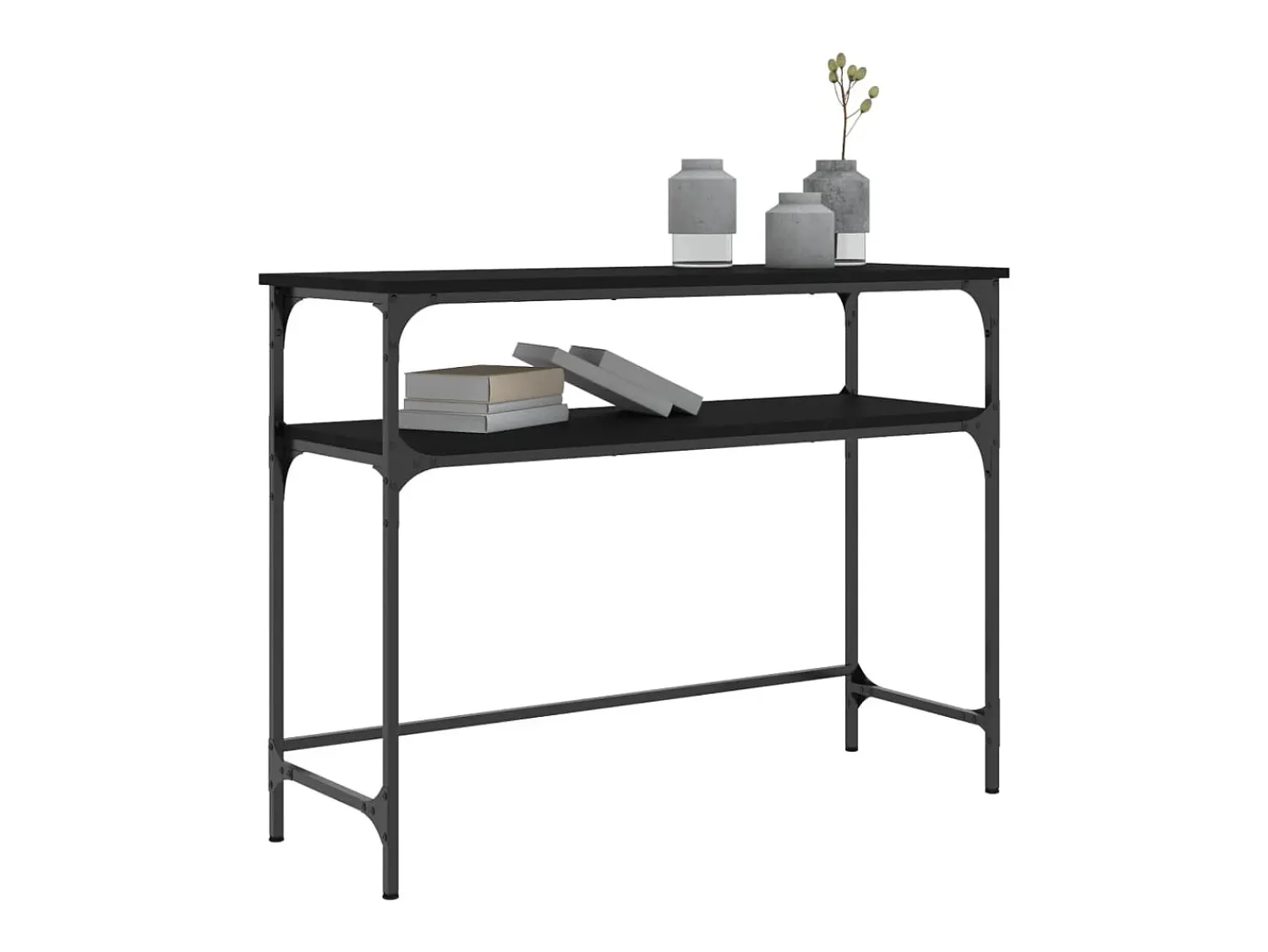 Consola* Mesa consola 100x35,5x75 cm derivados de madeira PT788258 Preto