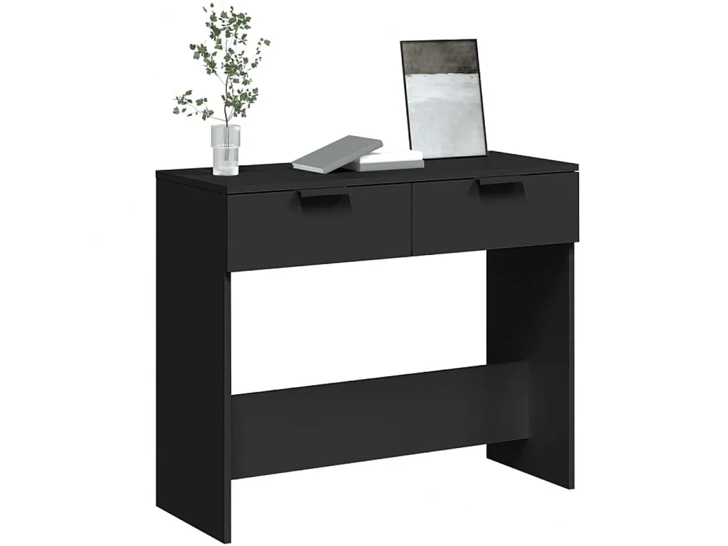 Consola* Mesa consola 90x36x75 cm derivados de madeira PT707301 Preto