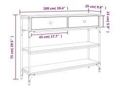 vidaxl Mesa consola 100x25x75 cm derivados de madeira sonoma^ Consola