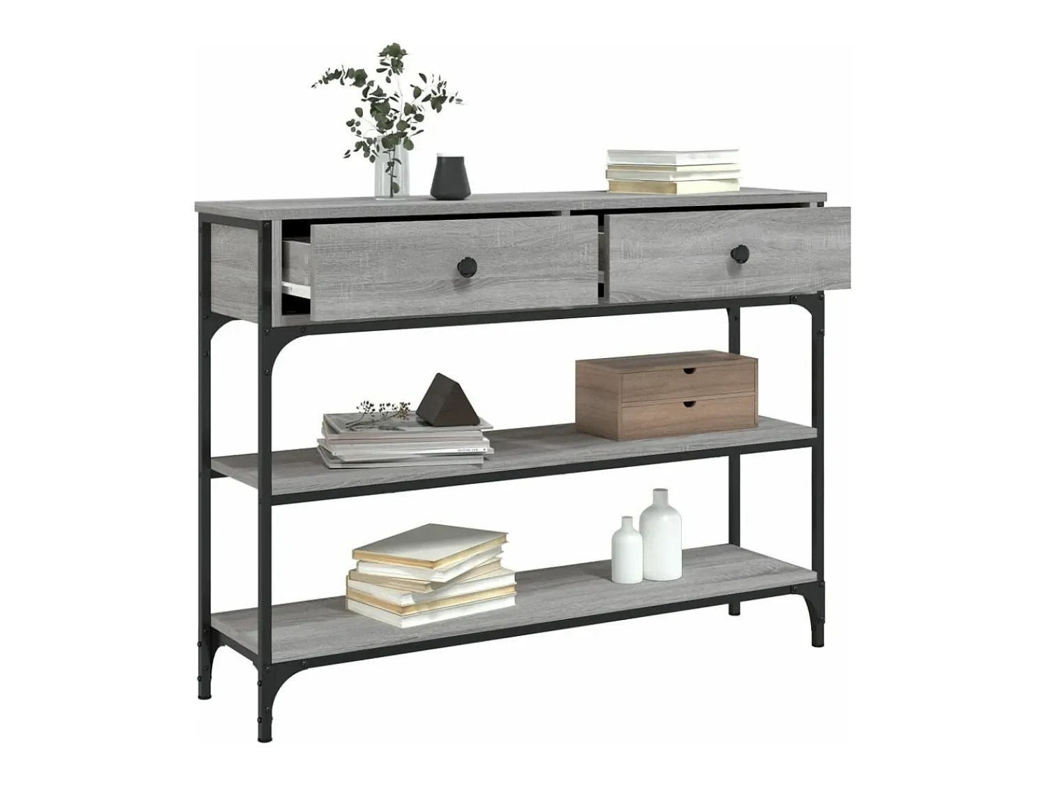 vidaxl Mesa consola 100x25x75 cm derivados de madeira sonoma^ Consola