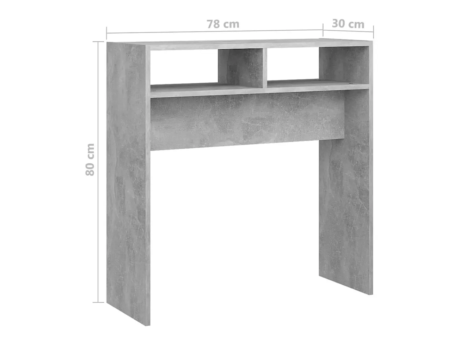 Consola*vidaxl Mesa consola 78x30x80 cm derivados de madeira cimento Cinzento
