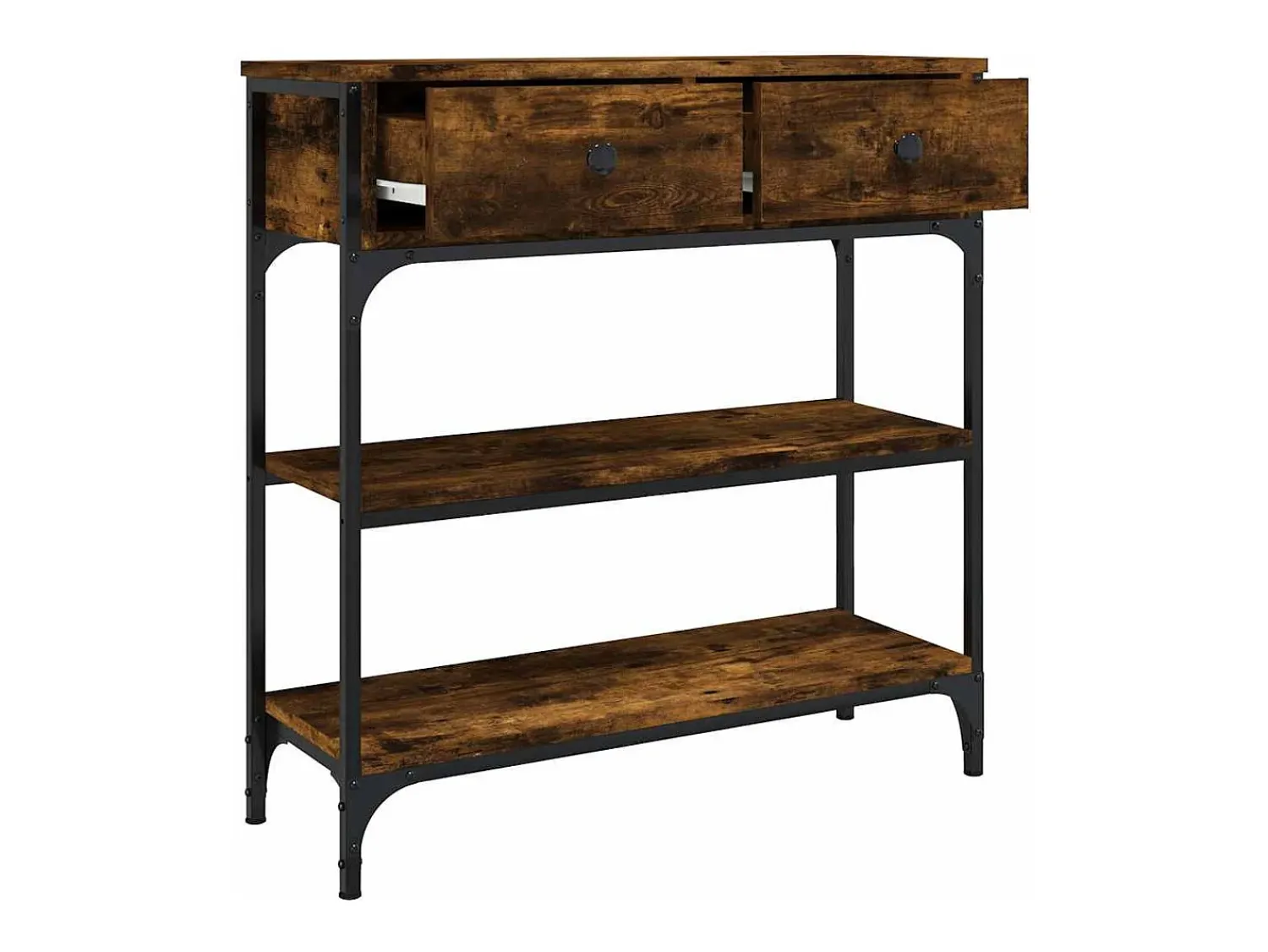 Hot vidaxl Mesa consola 72,5x25x75 cm derivados de madeira carvalho fumado Natural claro