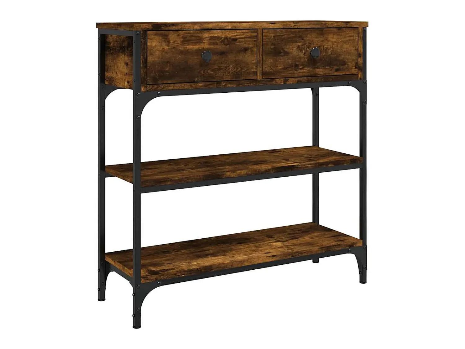 Hot vidaxl Mesa consola 72,5x25x75 cm derivados de madeira carvalho fumado Natural claro
