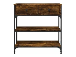 Hot vidaxl Mesa consola 72,5x25x75 cm derivados de madeira carvalho fumado Natural claro