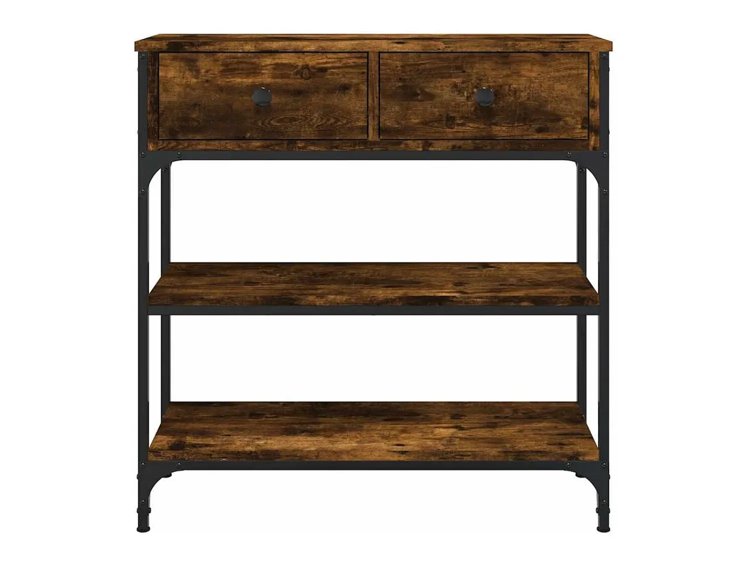 Hot vidaxl Mesa consola 72,5x25x75 cm derivados de madeira carvalho fumado Natural claro
