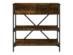 Consola*vidaxl Mesa consola 75x34,5x75 cm derivados de madeira carvalho fumado Natural claro