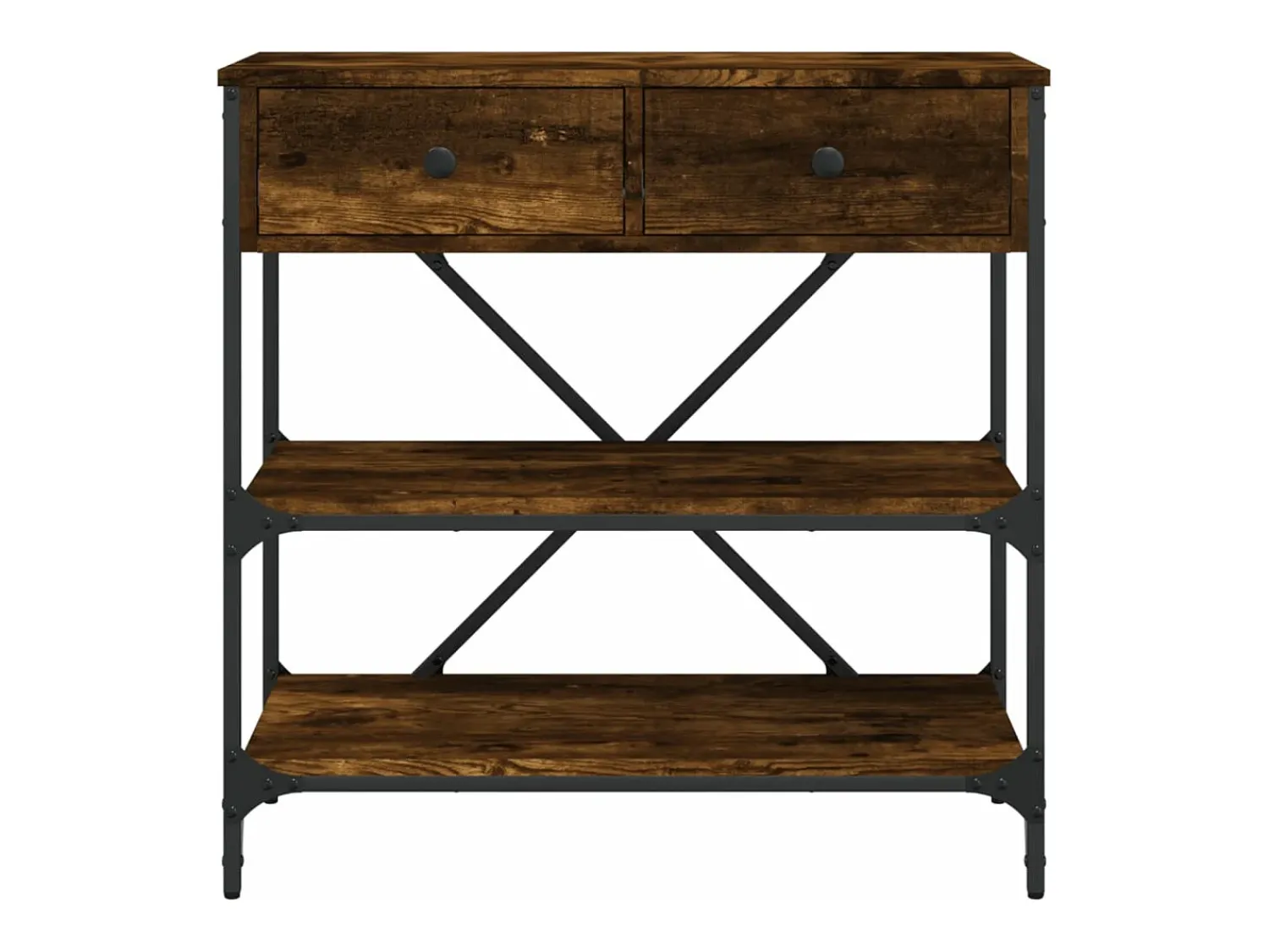 Consola*vidaxl Mesa consola 75x34,5x75 cm derivados de madeira carvalho fumado Natural claro