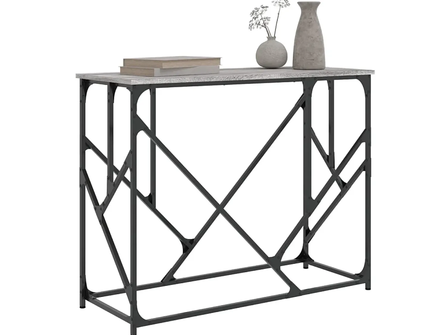 Consola* Mesa consola 100x40x80 cm derivados de madeira sonoma PT138618 Cinzento