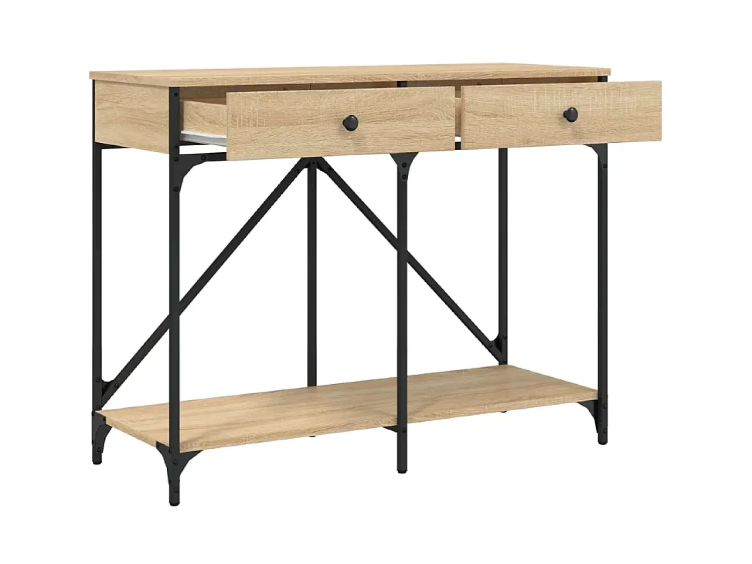Mesa consola 100x39x78,5 cm derivados madeira carvalho sonoma PT574867^ Consola