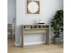 Consola| Mesa consola 105x30x80 cm derivados de madeira carvalho sonoma PT340708 Castanho