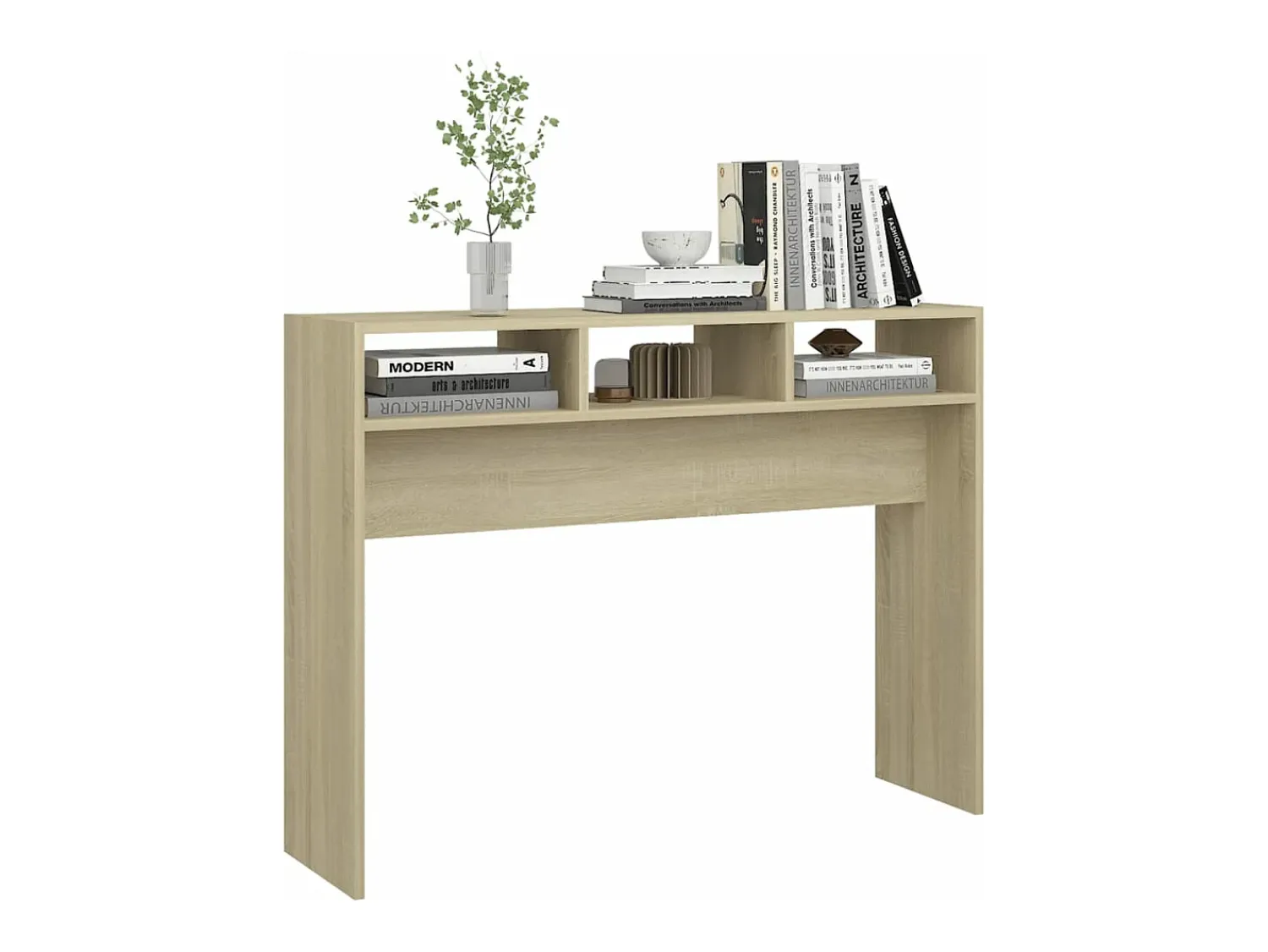 Consola| Mesa consola 105x30x80 cm derivados de madeira carvalho sonoma PT340708 Castanho